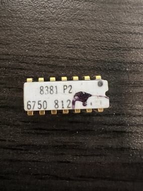 Vintage 1967 Ceramic DIP IC Side-Brazed Gold Core 14-Pin Military Spec Chip 6750